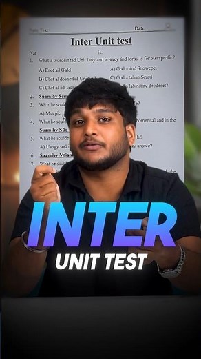 Intermediate Unit Test 2026 Preparation Strategy | AP & TS Inter Students