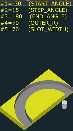 082 Fanuc Macro. Slot R Peel Mill #cnc #milling #macro #fanuc