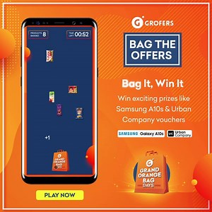 Don't miss out on this exclusive opportunity! Visit http://gobdbagtheoffers.com/ and get a chance to win Samsung A10s and Urban Company vouchers worth Rs. 1000. Play our 'Grofers GOBD Bag-The-Offers' Game now. T&C Apply. | blinkit