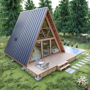 [Hot Item] a Frame Prefabricated House Kits Light Steel Triangle Cabin