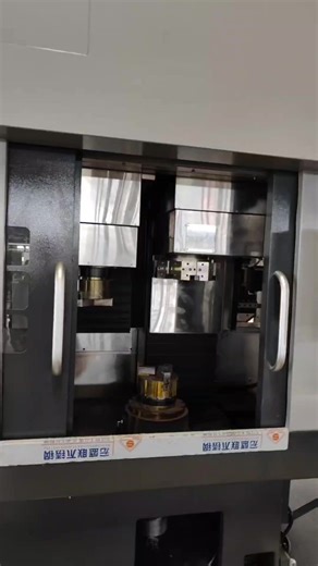 Double spindle inverted CNC vertical lathe（workpiece up and down chuck exchange）Automatic machining machine for brake disc products - Right CNC turret can be configured with turning and milling composite spindle (with grinding processing)#cnc #lathe #cncmachine #cnclathe #verticallathe #cncmachine #cncmachining #doublespindlecnclathe #invertedcnclathe #invertedlathe