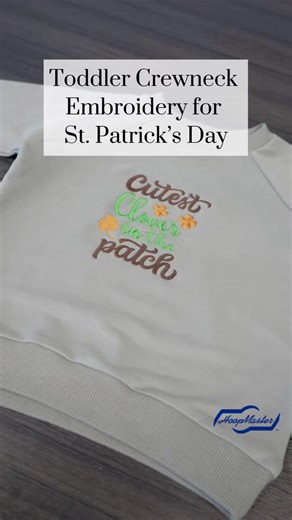 Toddler Crewneck Embroidery for St. Patrick’s Day