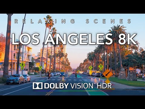 Driving Los Angeles in 8K HDR Dolby Vision - Downtown LA USC to Santa Monica California