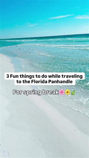 Are you traveling to the Florida panhandle for spring break?! 🌸🌷🌼 Are there more fun things to do you would add to this list? 📍Florida panhandle Follow for more fun things to do while you travel 🌺 #funthingstodo #springbreak #floridapanhandle #florida