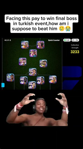 How do i even beat this guy with my low rated cards 😭😢 #efootball #efootballmobile #gaming #creatorsearchinsights #konamiefootball2027