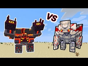 Netherite Monstrosity Vs. Redstone Golem in Minecraft