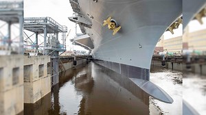 This past weekend, USS George H. W. Bush (CVN 77) and the Norfolk Naval Shipyard Project Team successfully flooded Dry Dock 8 and undocked the ship on time to begin the next phase of DPIA. Watch a glimpse of #FreedomAtWork here. Bravo Zulu Avengers! | USS George H.W. Bush (CVN 77)