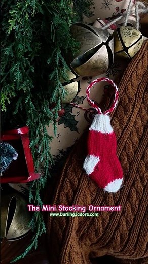 Knit Stocking Ornament For Christmas