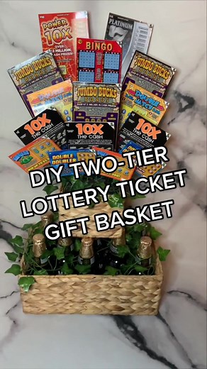 DIY Two-Tier Lottery Ticket Gift Basket Tutorial