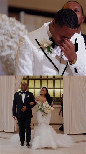 What a beautiful moment, Grooms reaction was just priceless 🥺 #ALOVEEXPERIENCE #wedding #blacklove #weddingtiktok #contentcreator #FYP