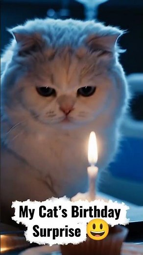 My Cat’s Birthday Surprise 🎂🐱 | Cutest Celebration Ever! #Shorts