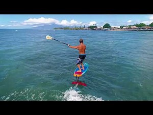 Hydrofoil Surfing Pump filmed on Drone - Zane Kekoa Schweitzer Breaking Foil Pump Records