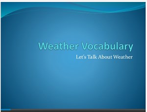 Intermediate Weather Vocabulary - IELTS Teaching