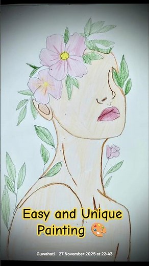 Easy & Unique Abstract Painting 🎨🔥 ~ #abstractart #girl #painting #easy #explore #status #shortsfeed