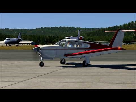Piper Arrow landing in Monterey regional airport.