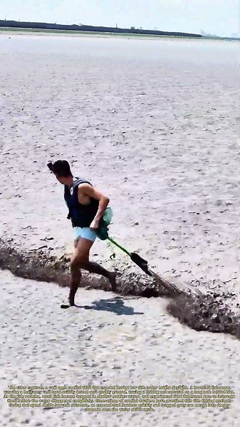 Chasing Tides: Fishermen Pursue Stranded Fish Across Exposed Mudflats