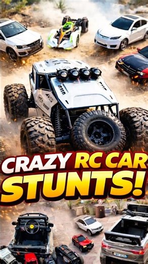 CRAZY RC CAR STUNTS! 🤯 Monster RCs & Mini Cars Challenge 🚗💨 #Shorts #viralshorts