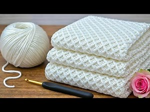NEW Stitch!🩵 Super Easy Crochet Baby Blanket Pattern for Beginners (Step by Step)