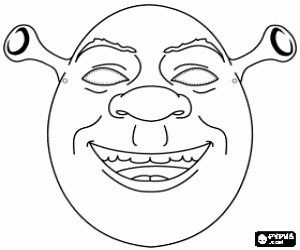 Shrek Mask coloring page printable game
