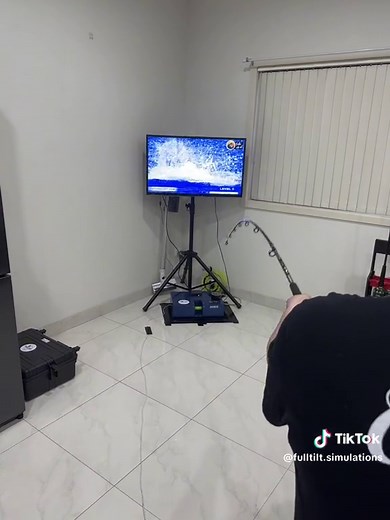Full Tilt Fishing Simulations (@fulltilt.simulations)’s video of fishing simulator machine