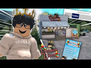 building a BLOXBURG TINY TODDLER RESTAURANT WITH NEW UPDATE FURNITURE...