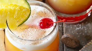 Drunken Monkey Rum Cocktails – A vibrant fruity tiki drink just like we experienced in the Caribbean. Full recipe here! https://www.aspicyperspective.com/drunken-monkey-cocktail/ | A SPICY PERSPECTIVE