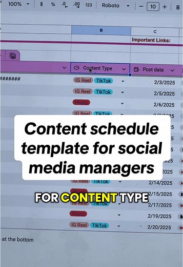 Efficient Google Sheet Content Schedule for Social Media Marketing