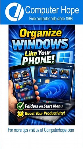 Group Apps into Folders on Windows Start Menu #PCTips #Productivity #Windows11