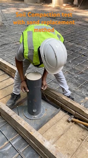 Soil compaction test with Sand Replacement Method