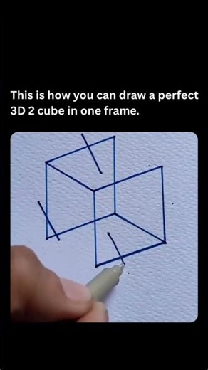 This is how you can draw a perfect 3D 2 cube in one frame. 🖼️