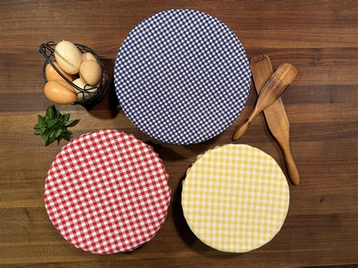 Reusable Bowl Covers: Waterproof Lining / Cotton Top Layer, Food-safe PUL Lining, Set of 3 - Etsy