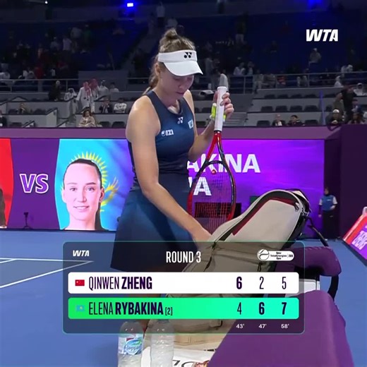 Watch the Match Highlights from Qinwen Zheng vs. Elena Rybakina in Doha! #QatarTotalEnergiesOpen | WTA