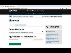 Upload 2 files (TM form and Operator Declaration) after submitting your Operator Licence Application