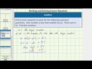 Set Up a Linear Equation to Solve an Application | Intermediate Algebra