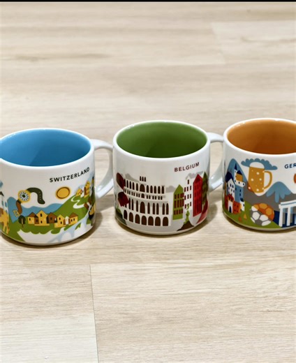 Our Starbucks Mug Travel Collection ☕🌍🇨🇭🇮🇹🇧🇪🇳🇱🇫🇷🇩🇪🇭🇰🇲🇴🇯🇵 Our version of a postcard. ✨ Another travel souvenir that’s always on our list whenever we travel. We started collecting these mugs when we visited Switzerland. My Ate, my former TL in ACN, had her own Starbucks mug collection and asked me for a pasabuy. That’s how we discovered these mugs and eventually started collecting them too. So happy we did! 😍 After 3 years, we finally got to display them when we created our lit