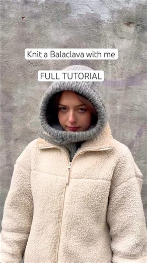 Knit this balaclava with me - FULL TUTORIAL on linked video 🥰