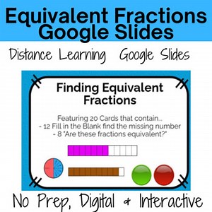 Equivalent Fractions Distance Learning Google Slide Practice Digital Task Cards