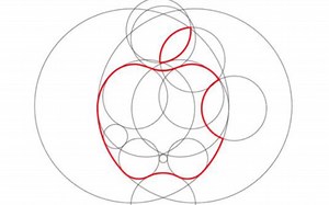 在家自行学习 手绘苹果logo