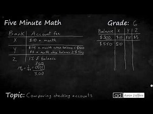6th Grade Math Comparing Checking Accounts