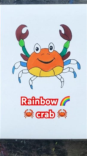 Rainbow Crab 🌈🦀🌈 Art for Kids #shorts #forkids #kidsvideos #anaya #kids #Kidsdrawing
