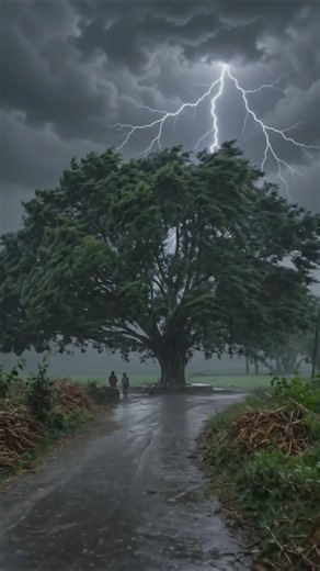 The Giant Tree vs The Deadly Storm 🌧️⚡ | Realistic AI-Generated Nature Video | 4K #aivideo #rain