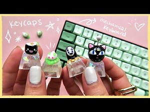 Making Cute Custom Keycaps with Resin and Polymer Clay + Keyboard Modding ✨ CoolRiceBunnies