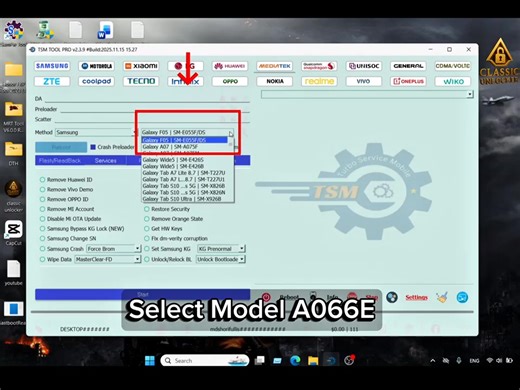 Samsung A06 5G SM-A066E Android 15 Bit U2 FRP Lcok Removel By TSM TOOL PRO #Galaxy_A06 #frpmtk #by_tsm_tool_pro | Jamil Saleh Alsheikh