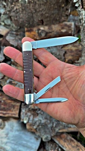1990 Case Classic Brown Bone Whittler | 3 Blades. 2 Springs. 🔪