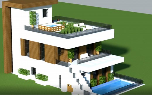 如何在Minecraft中建造一间现代别墅