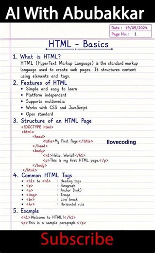 HTML Basics Simplified Beginner to Coder #shorts #programming #tutorial