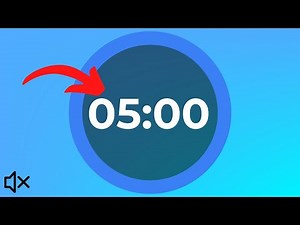 The Most Soothing 5 minute Countdown Timer | Blue background, No sound