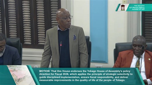 47th Plenary Sitting Tobago House of Assembly: 2021-2025 Pt.2 | Assembly Legislature, Tobago House of Assembly
