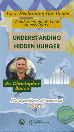 “Hidden hunger”: the silent struggle that returns every year, even for those who grow our food. Dr. Christopher Bacon explains how seasonal hunger affects small farming communities and why food sovereignty is key to ending it. 🎙️ From Episode 5: Reclaiming Our Roots: Food Systems and Food Sovereignty 🌱 Stay tuned for Episode 6 next week; we dive into agroecology and the fight for climate justice. #FaithAndEcologyPodcast #FoodSovereignty #ClimateJustice #HiddenHunger #Agroecology | Ecojesuit