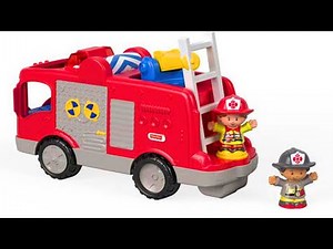 Fire Trucks for Children: Fisher-Price Little People Helping Others Fire Truck - Toy UNBOXING